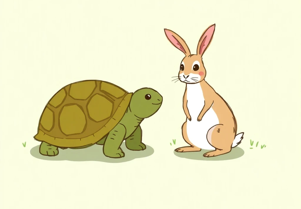 صورة الأرنب والسلحفاة